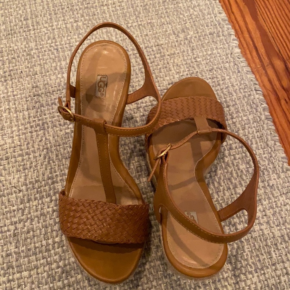 Ugg Brown Leather Wedges